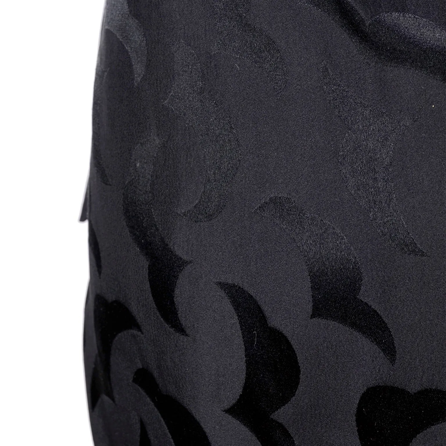 1980s AJ Bari Black Silk Dress Asymetrical Beaded w/ Sequins
