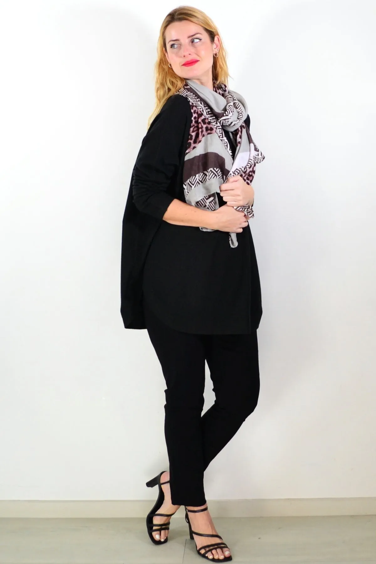 Black Winter Warm Tunic Top