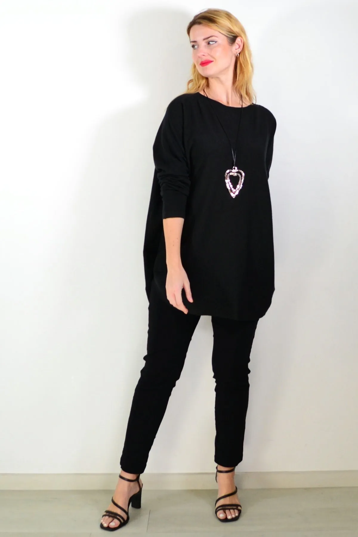 Black Winter Warm Tunic Top