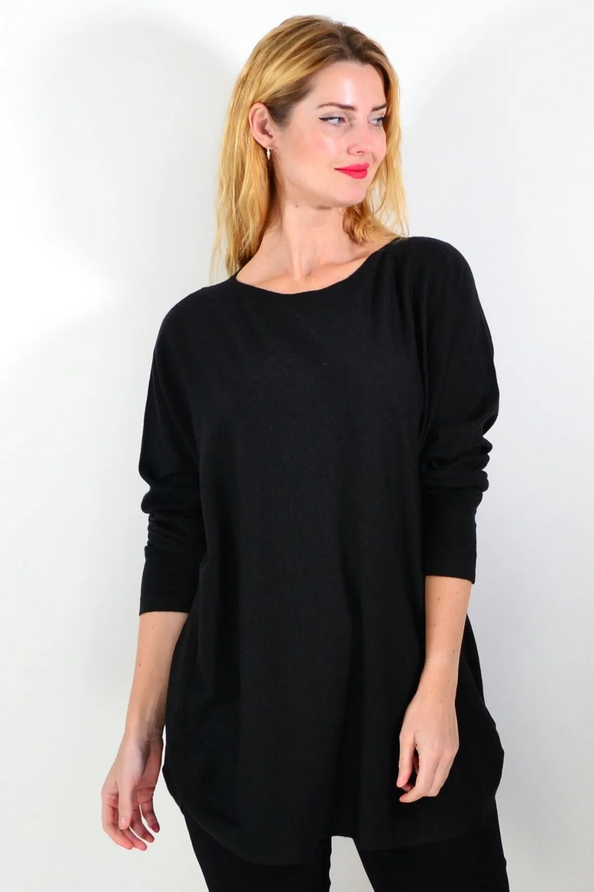 Black Winter Warm Tunic Top