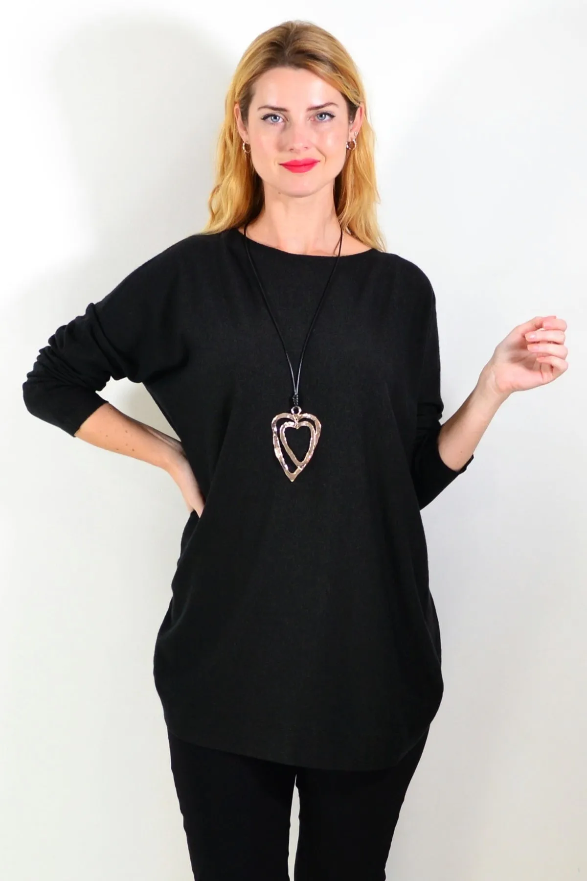 Black Winter Warm Tunic Top