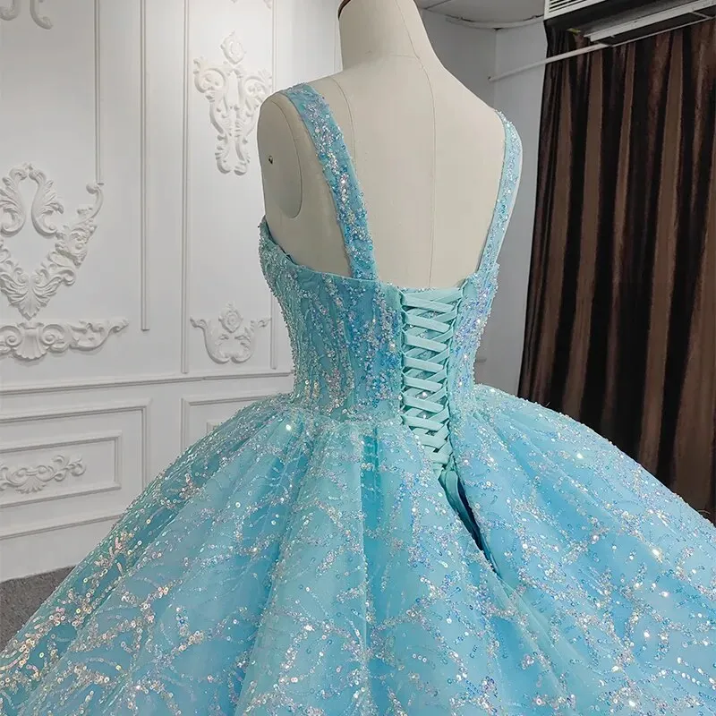 Blue Ball Gown Party Dress