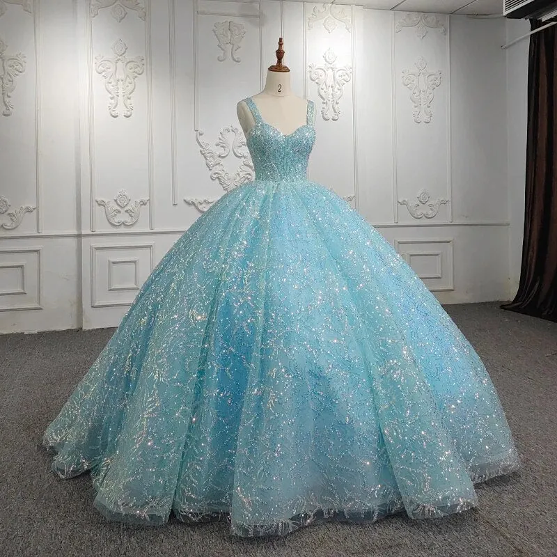 Blue Ball Gown Party Dress