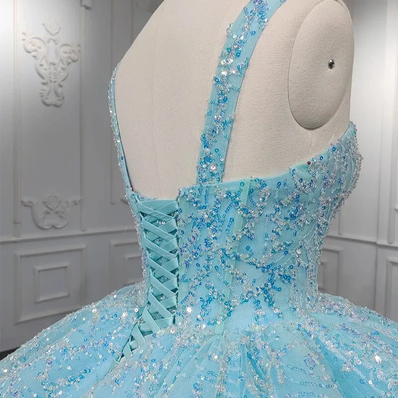 Blue Ball Gown Party Dress