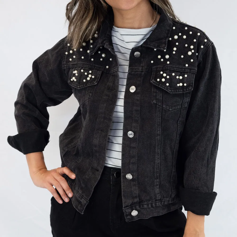 (Blue Pearl) Custom Patch Denim Jacket