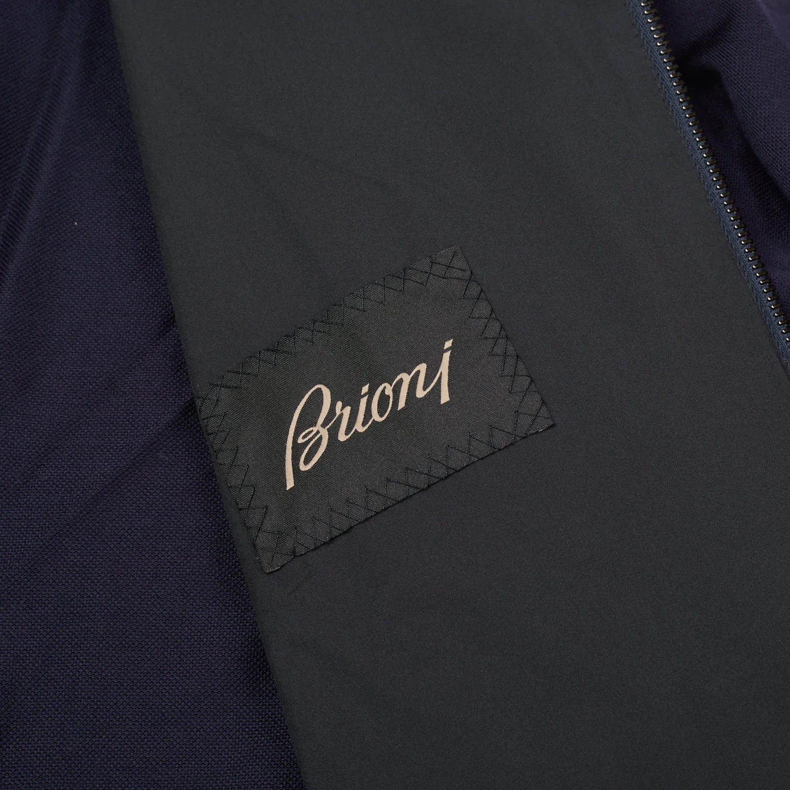 BRIONI Navy Blue Virgin Wool Bomber Jacket Blouson NEW L XL Slim