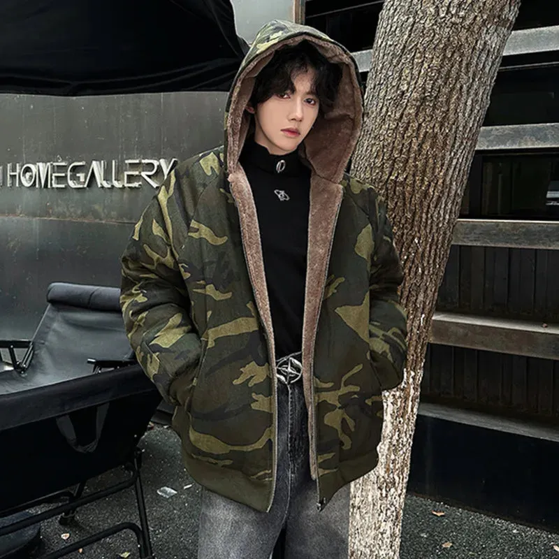 Camouflage Padded Zipper Loose Jacket