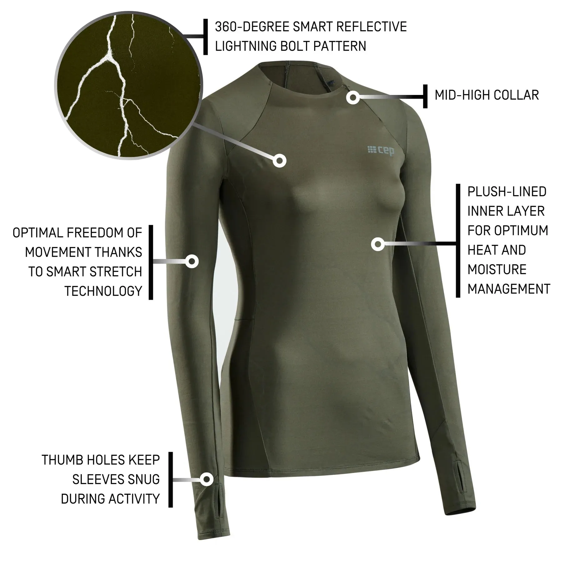 CEP | Reflective Shirt | Women's | Dark Green
