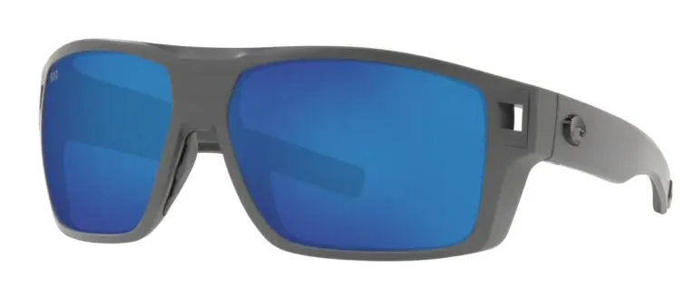 Costa Del Mar Diego Matte Gray Frame - Blue Mirror 580 Glass Lens - Polarized Sunglasses