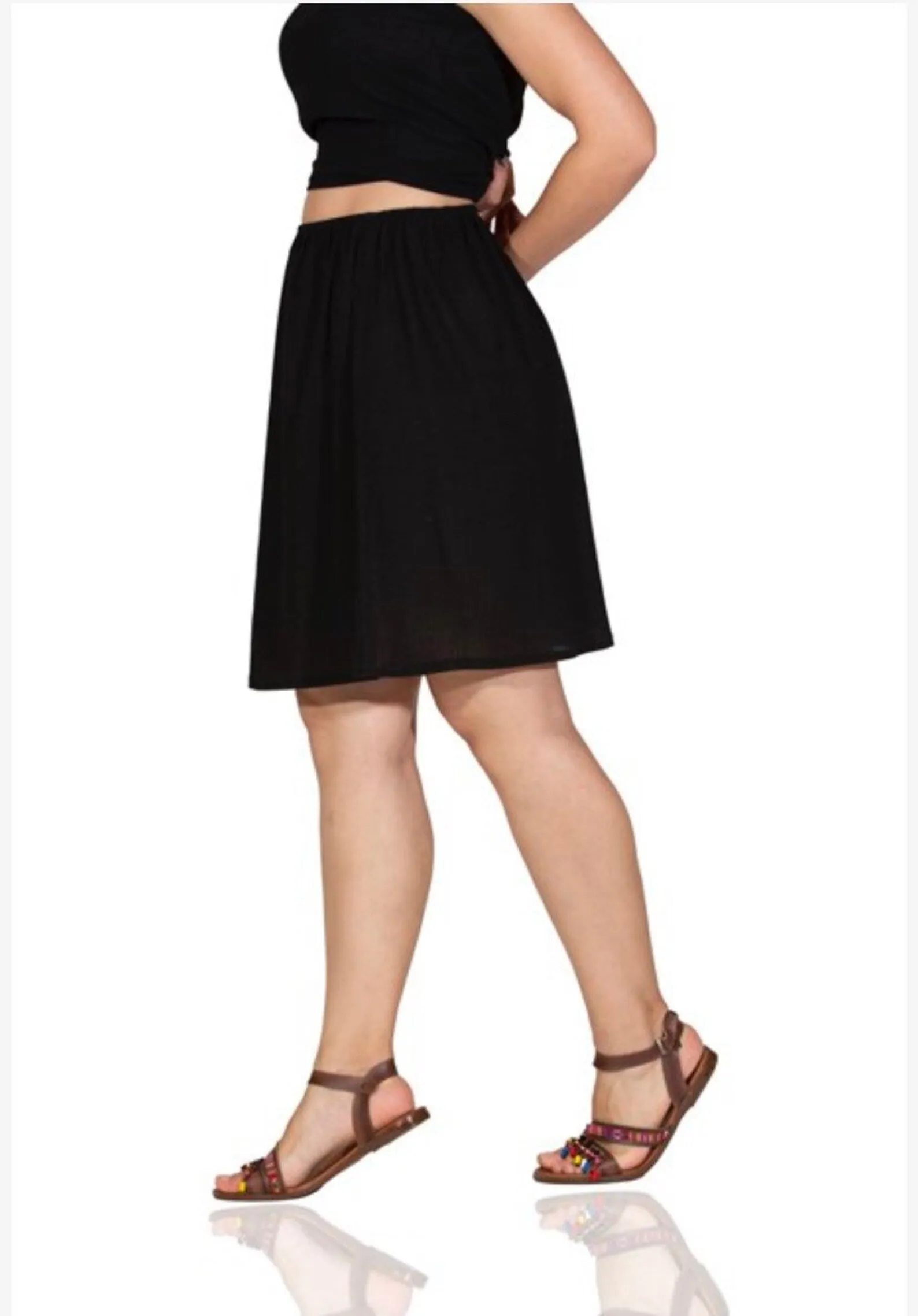 Cotton Mini Slip (Black)