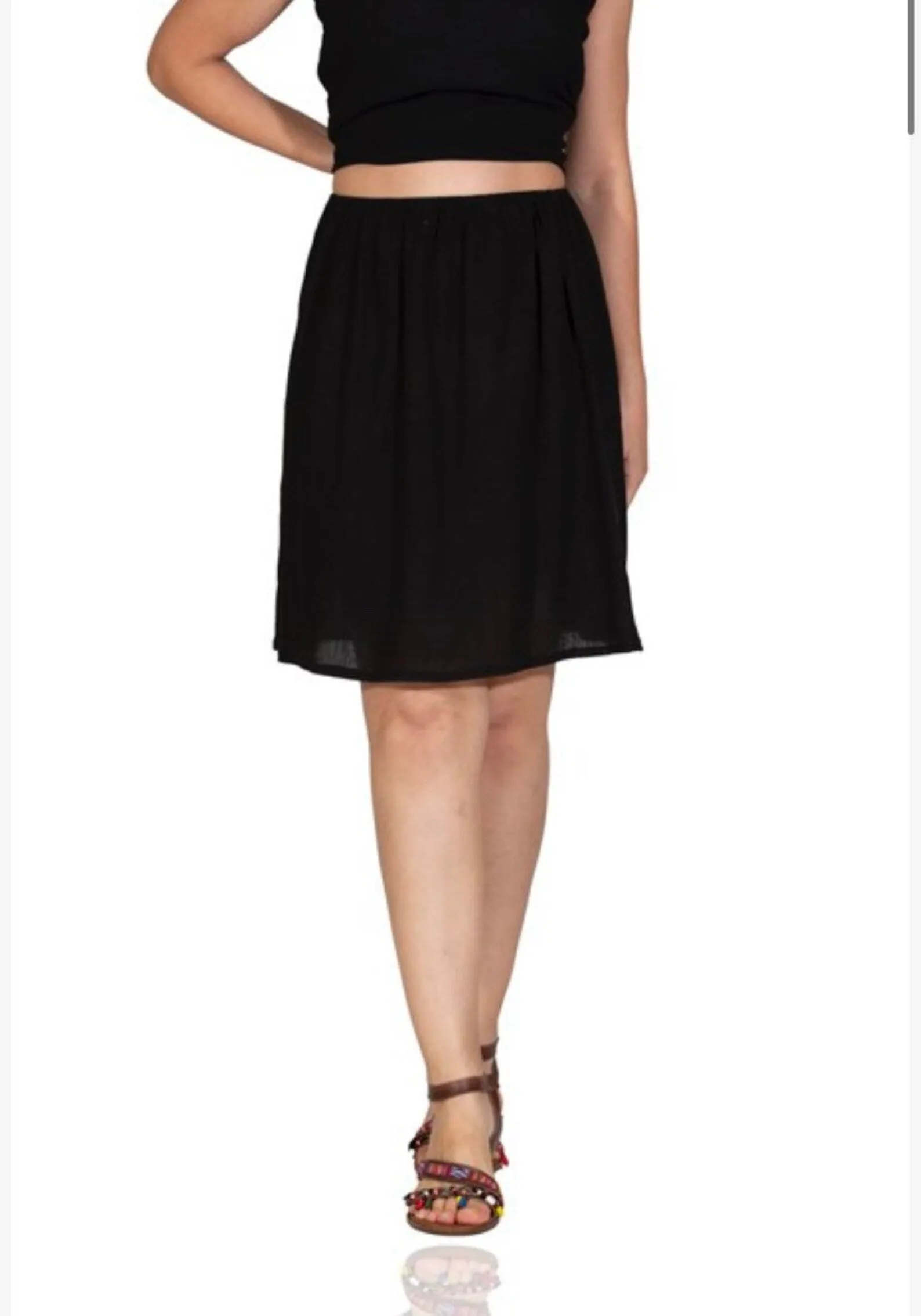 Cotton Mini Slip (Black)