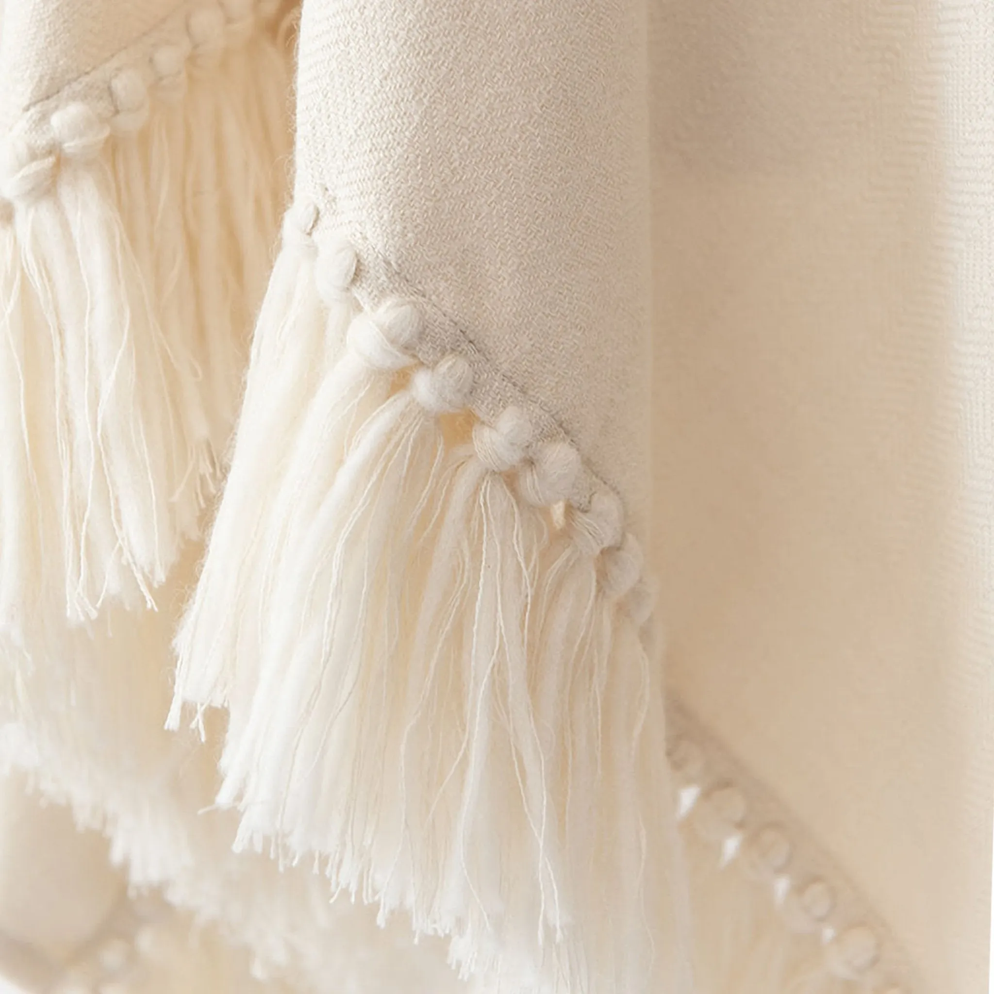 Cropped Fringe Alpaca Poncho