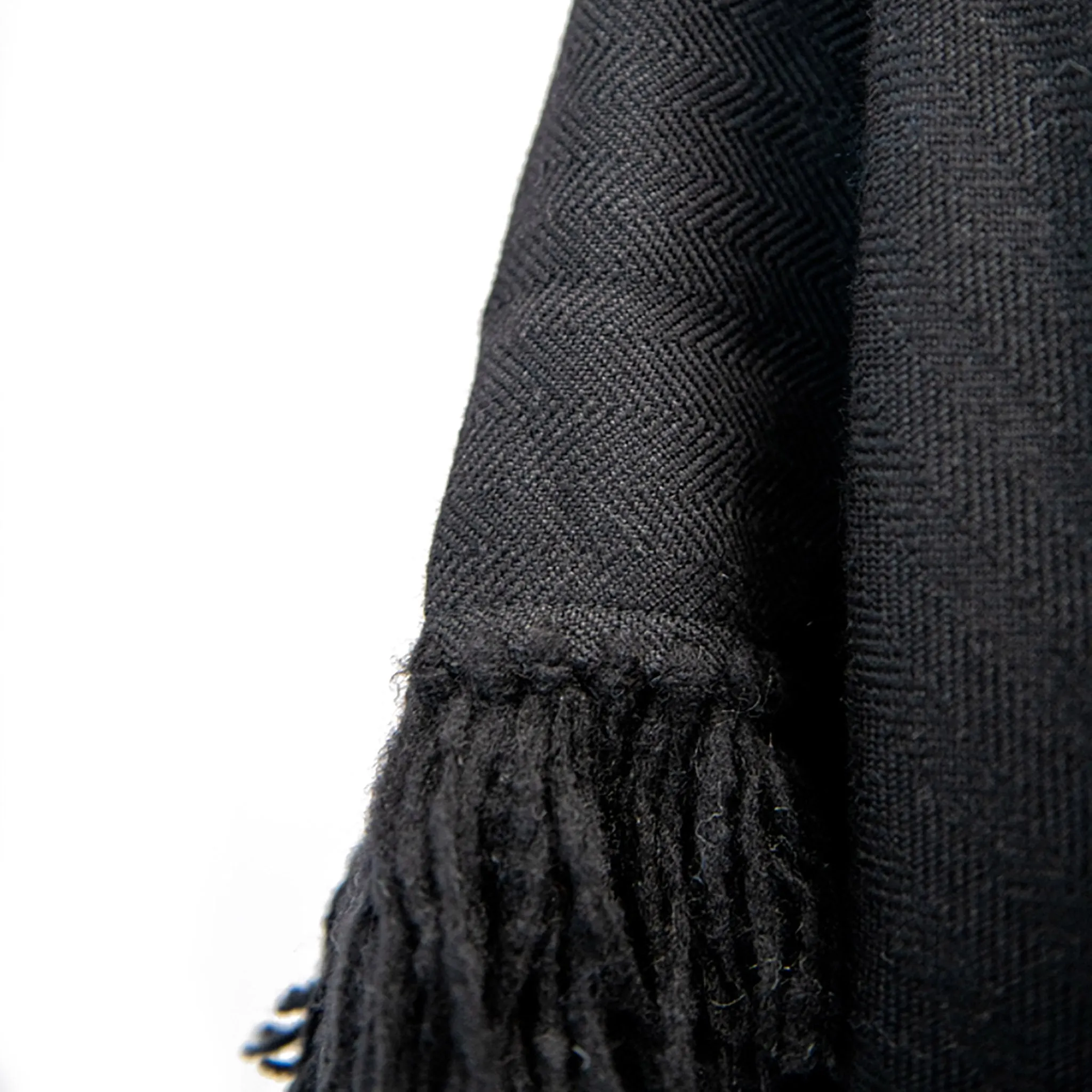 Cropped Fringe Alpaca Poncho
