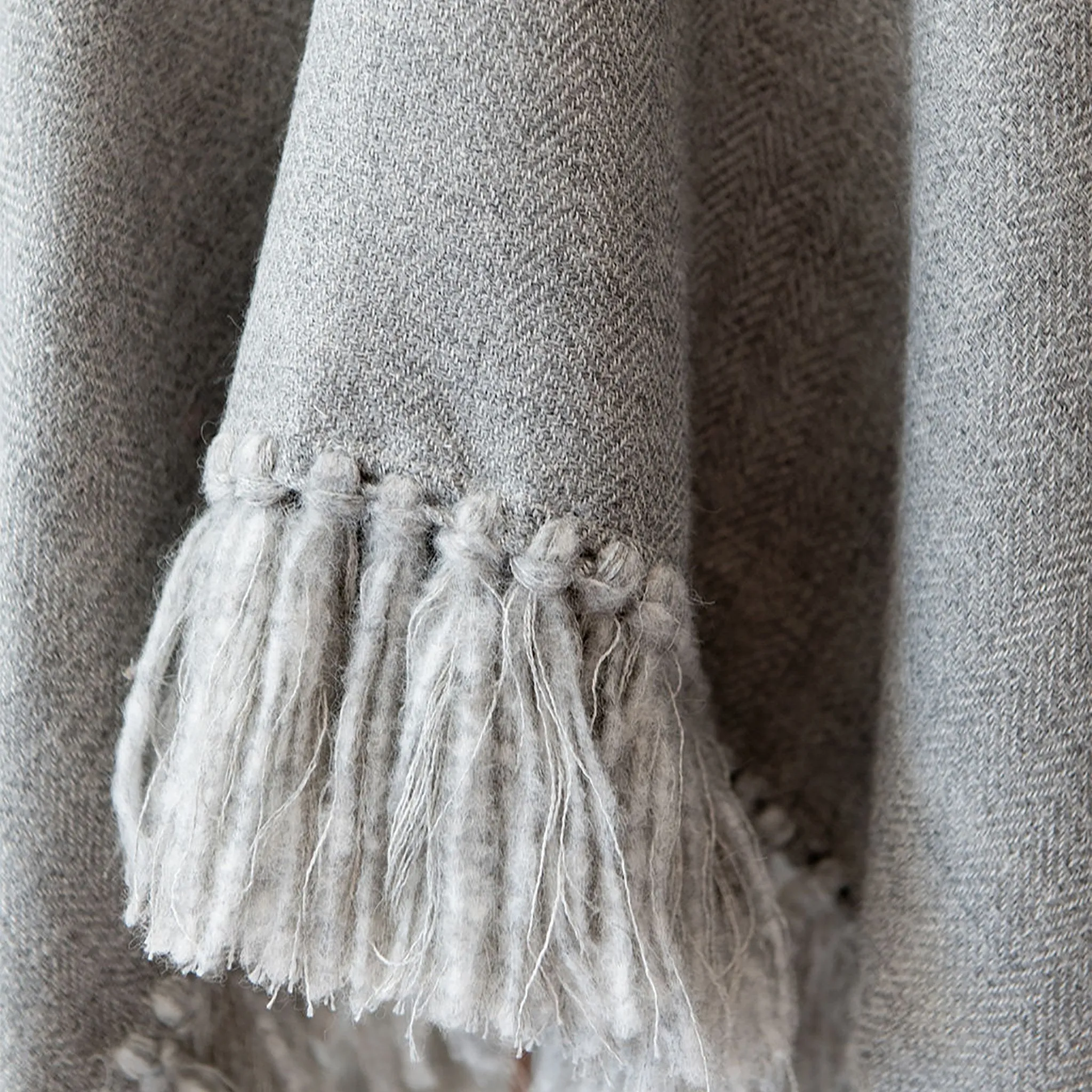 Cropped Fringe Alpaca Poncho