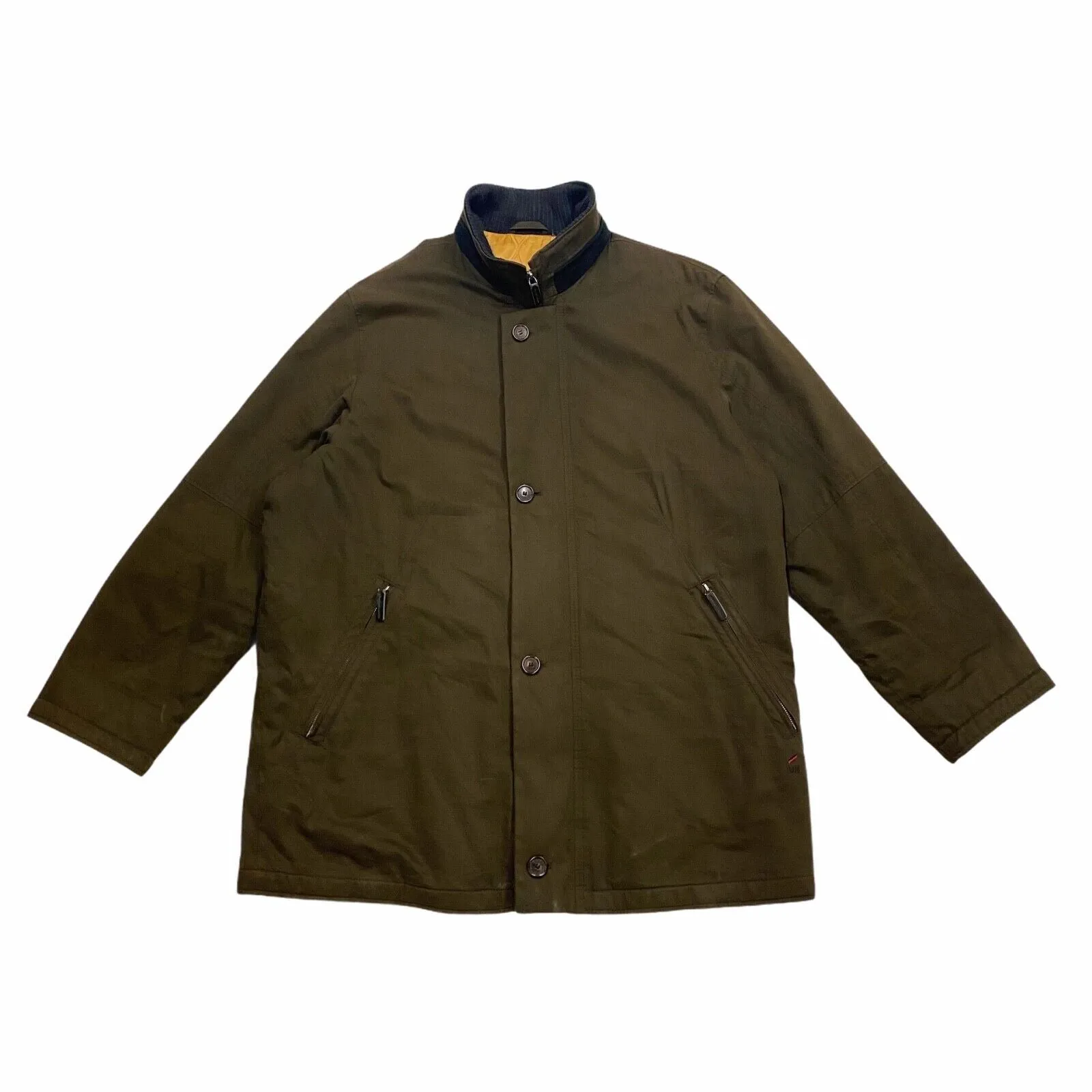 Daniel Hechter Paris Quilted Cotton Coat | Vintage High End Designer Green VTG