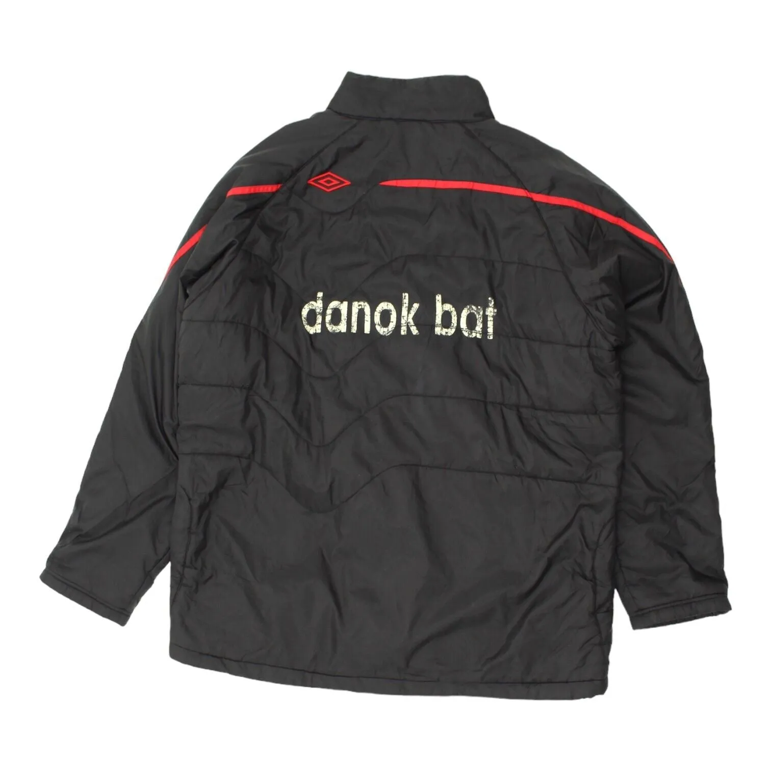 Danok Bat CF Umbro Mens Black Quilted Bench Coat Jacket | Football Sportswear