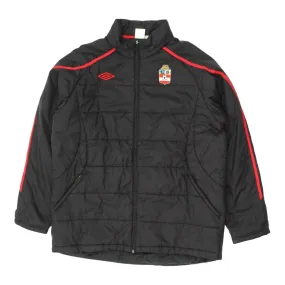 Danok Bat CF Umbro Mens Black Quilted Bench Coat Jacket | Football Sportswear