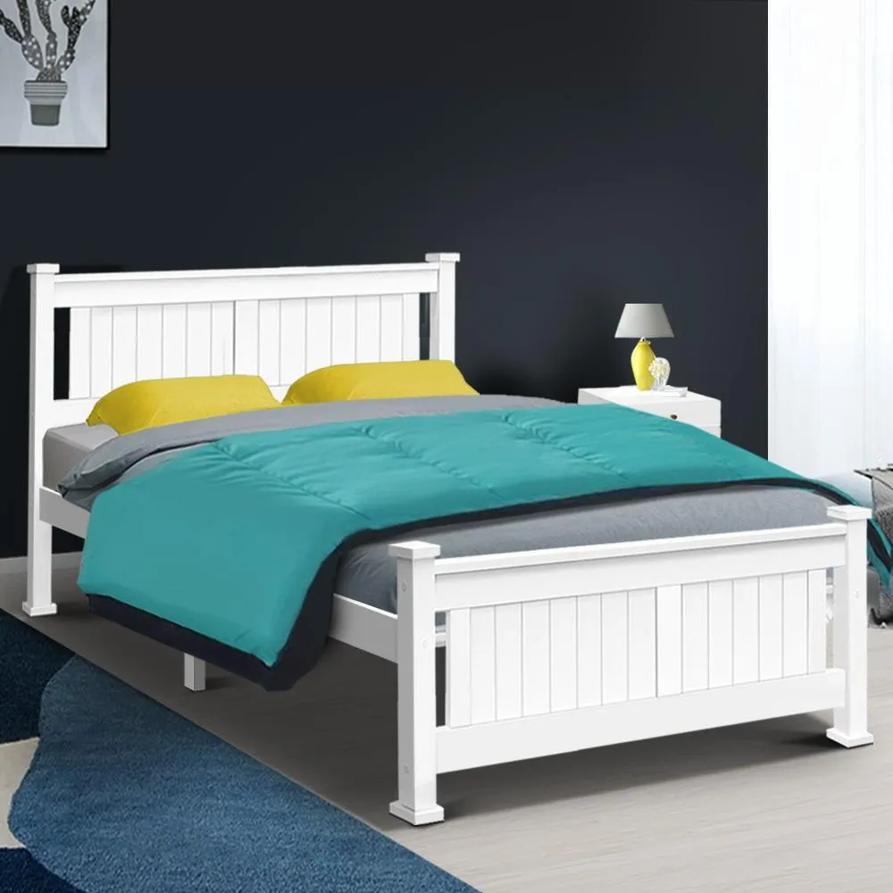 Double Package | Airlie Bed White & Normay Series Pillow Top Mattress (Medium Firm)