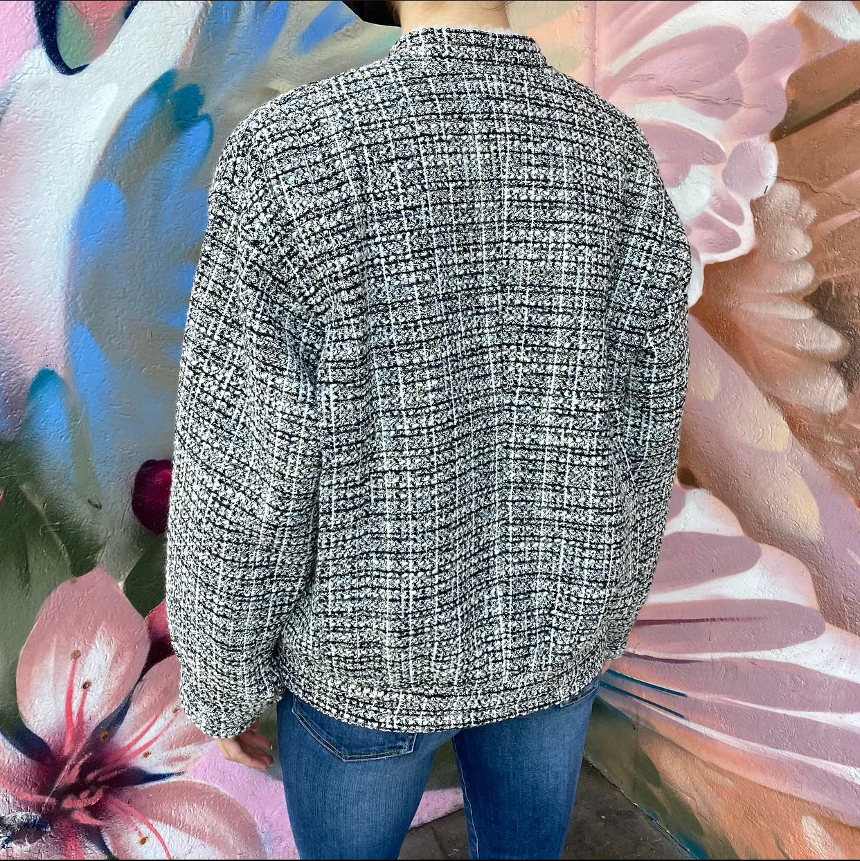Giambattista Valli AW21 Tweed Faux Shearling Jacket - IT40 / S