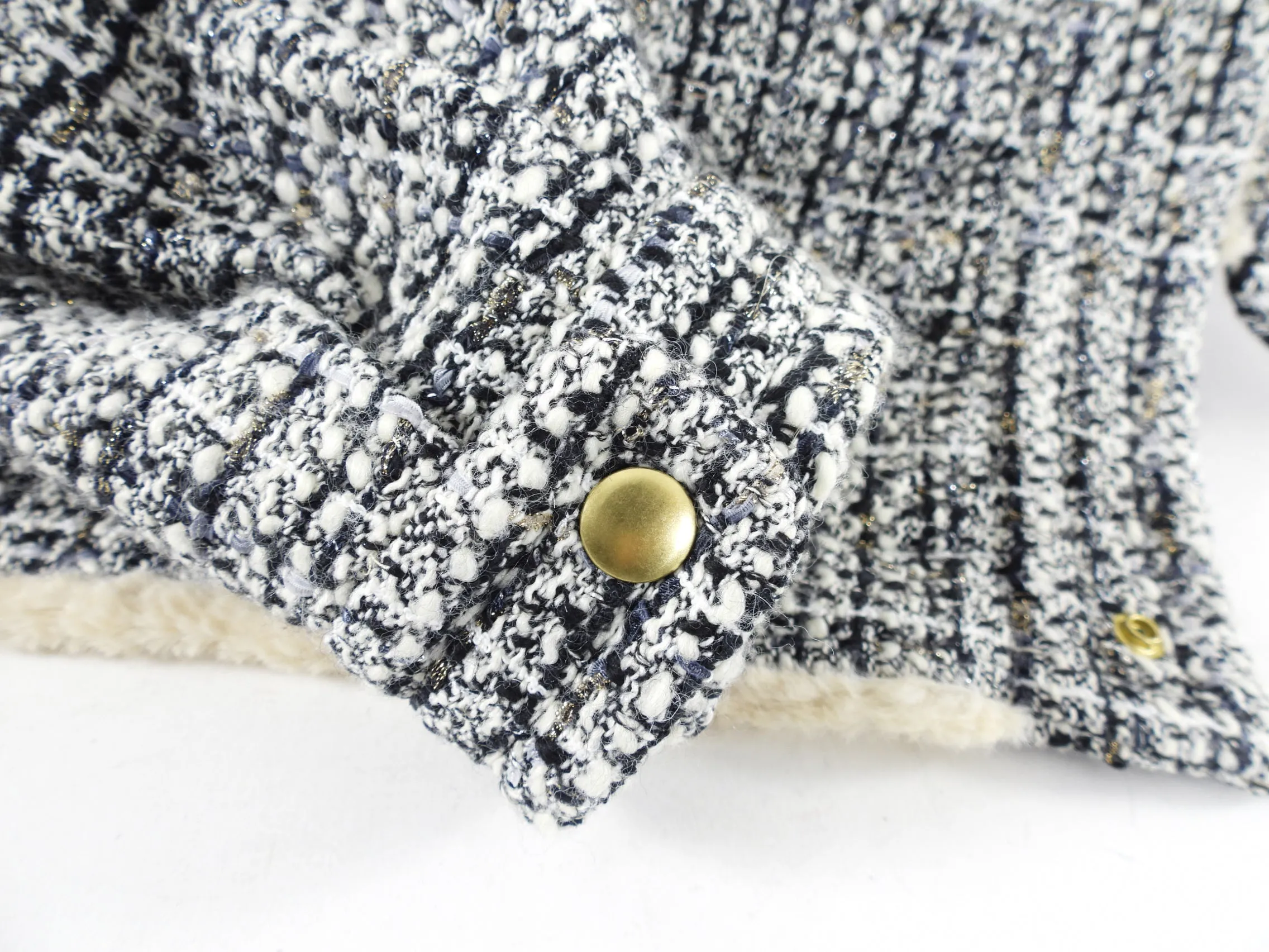 Giambattista Valli AW21 Tweed Faux Shearling Jacket - IT40 / S