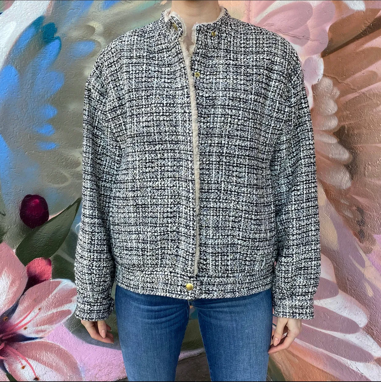 Giambattista Valli AW21 Tweed Faux Shearling Jacket - IT40 / S
