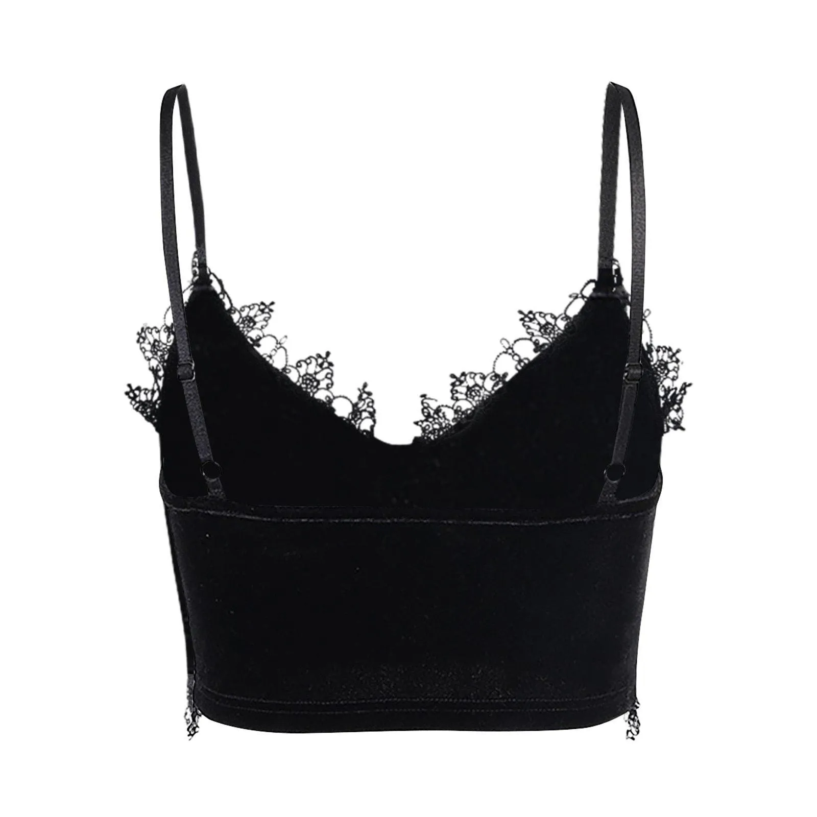 Gothic Velvet Camisole - with Lace, Ribbon and Crucifix Details Vintage - Ideal for Gothic Style Rock Punk Emo styling