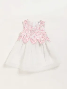 HOP Baby White Floral Glittery Dress