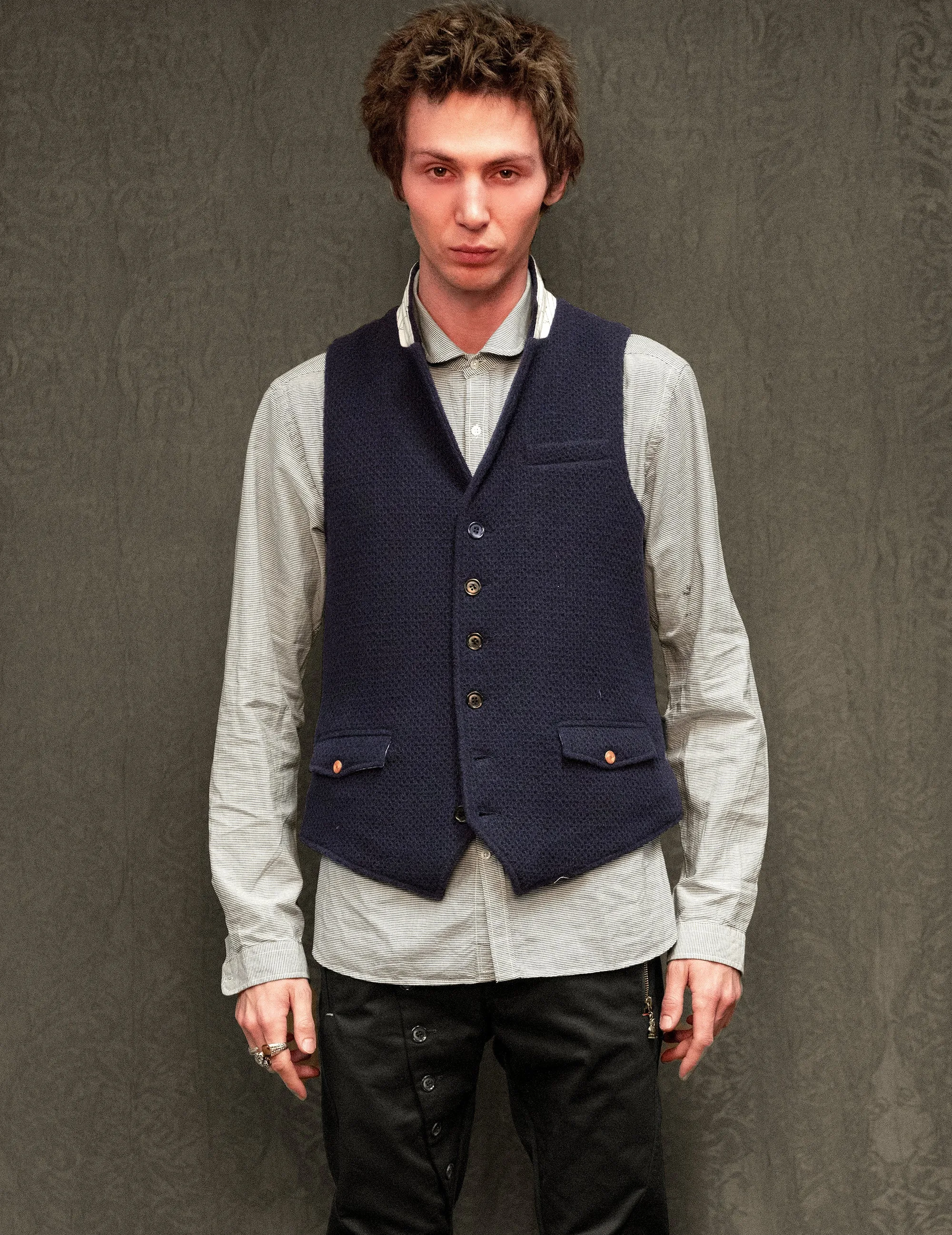 IMMORTAL Silverstone Navy Waffle Gilet