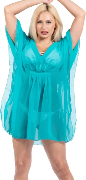 LA LEELA Women's Beach Cover ups Bikini Swimwear OSFM 4-14 [S-L] Green_X959