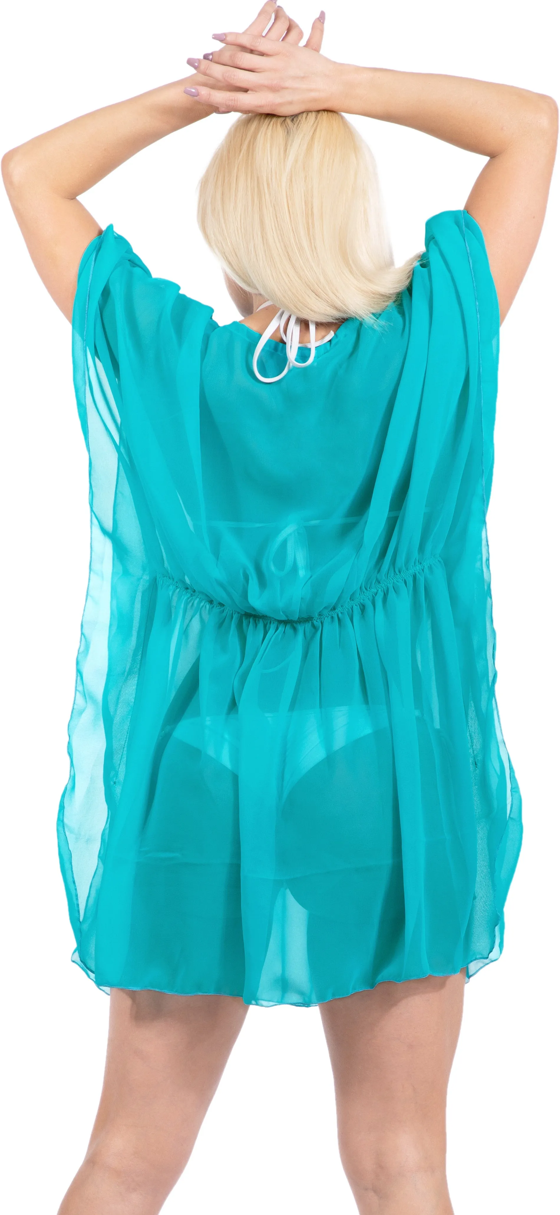 LA LEELA Women's Beach Cover ups Bikini Swimwear OSFM 4-14 [S-L] Green_X959