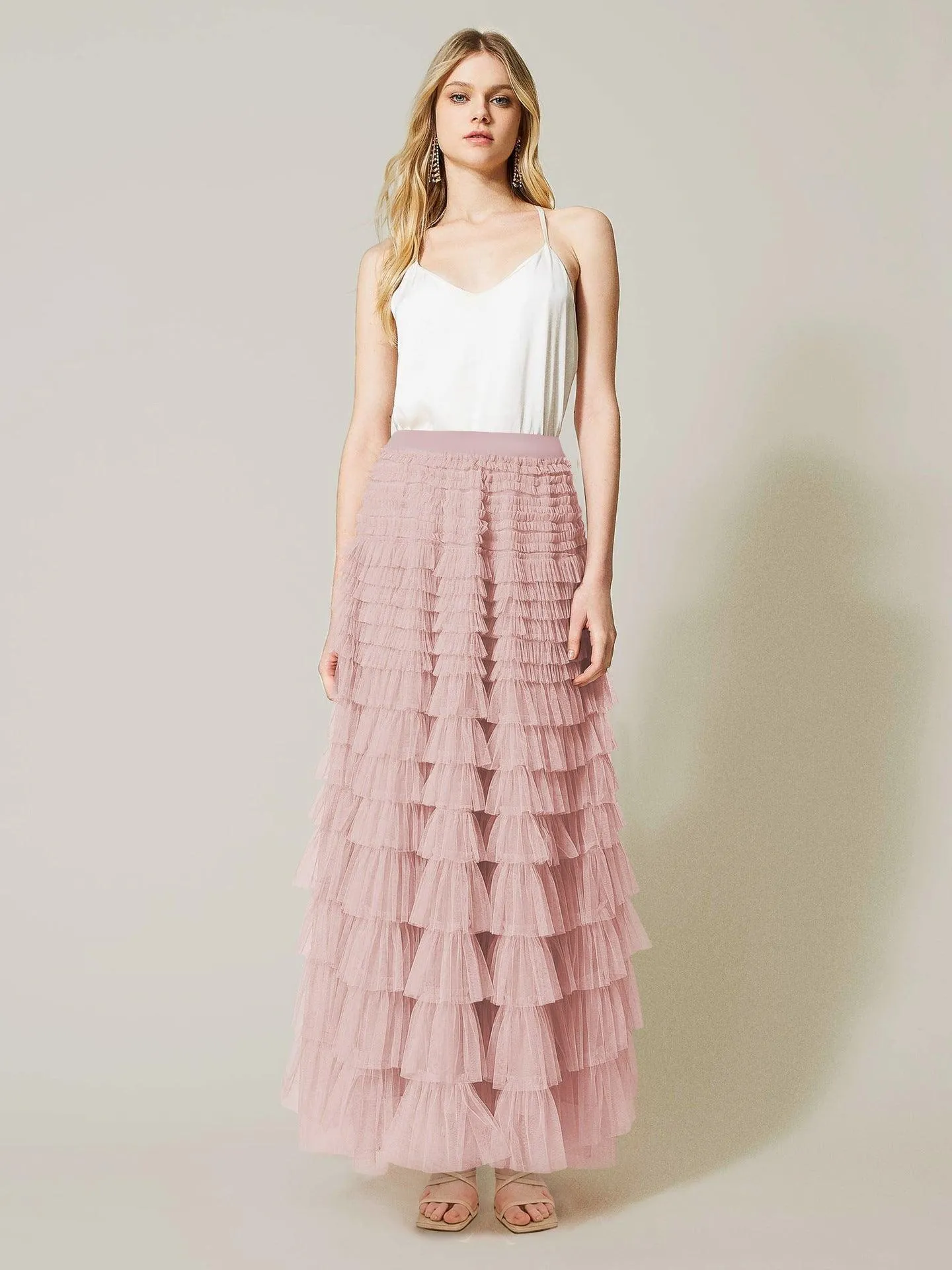 Ladies Guazy Midi Tiered Skirt GWRA