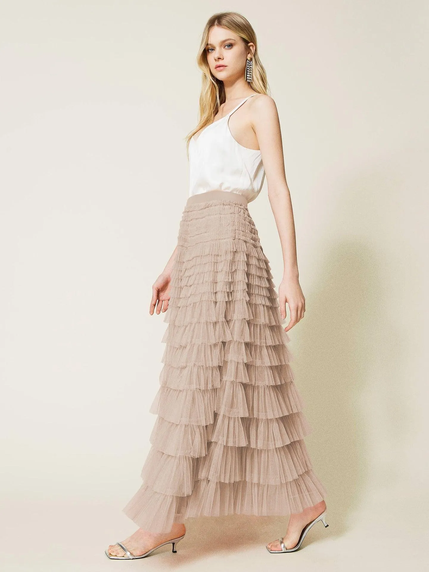 Ladies Guazy Midi Tiered Skirt GWRA