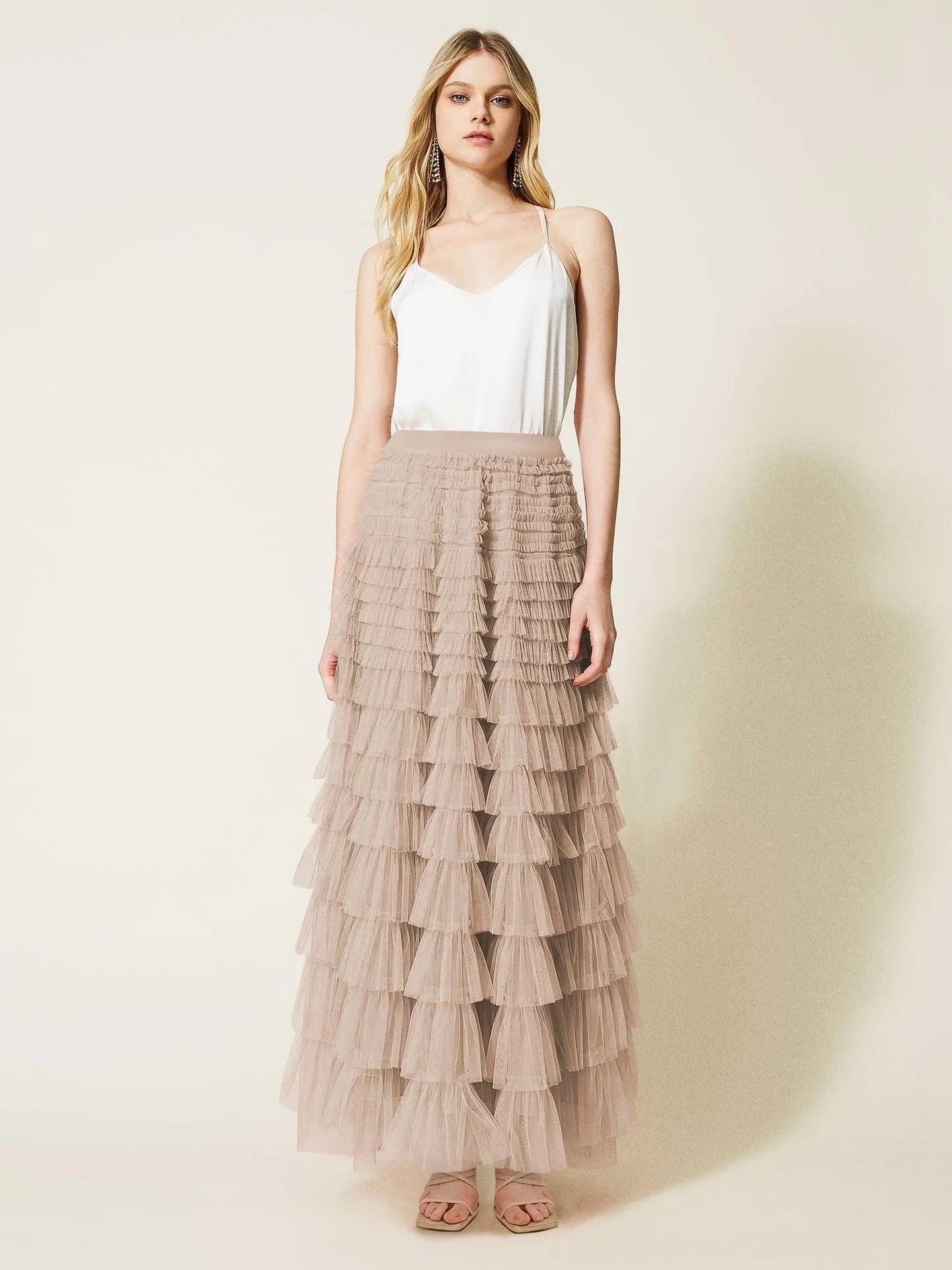 Ladies Guazy Midi Tiered Skirt GWRA