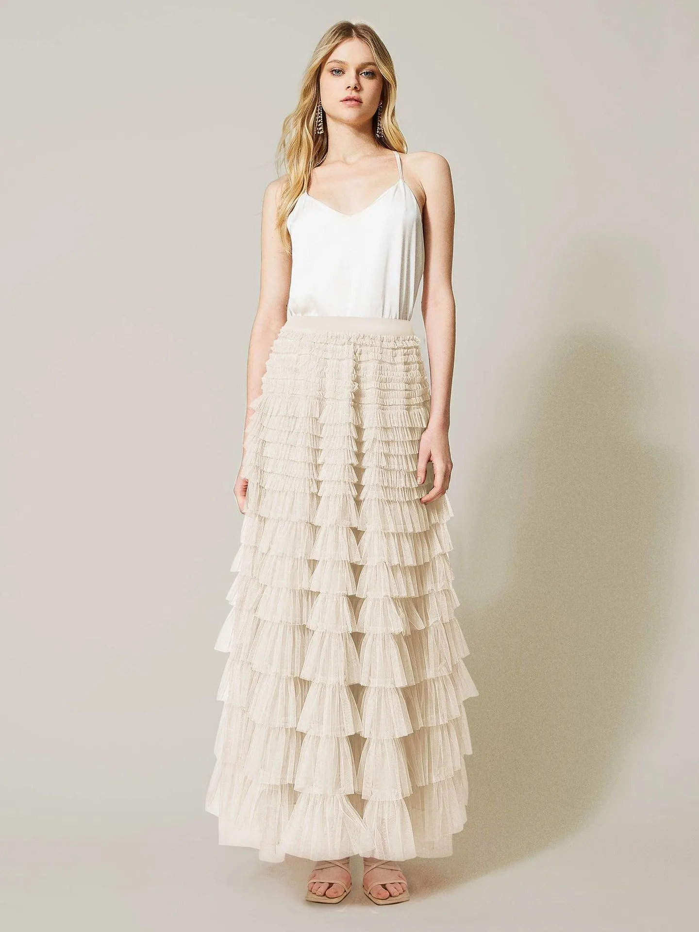 Ladies Guazy Midi Tiered Skirt GWRA