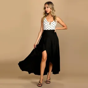 Ladies Inregualr Flounce Daily Ruffled Midi Skirt GQRB