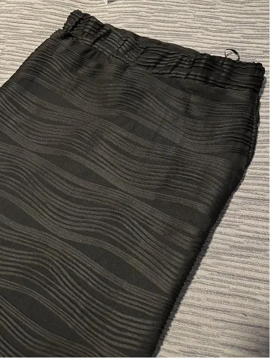 Ladies Water Ripple Textured Slit Skirt 5059#