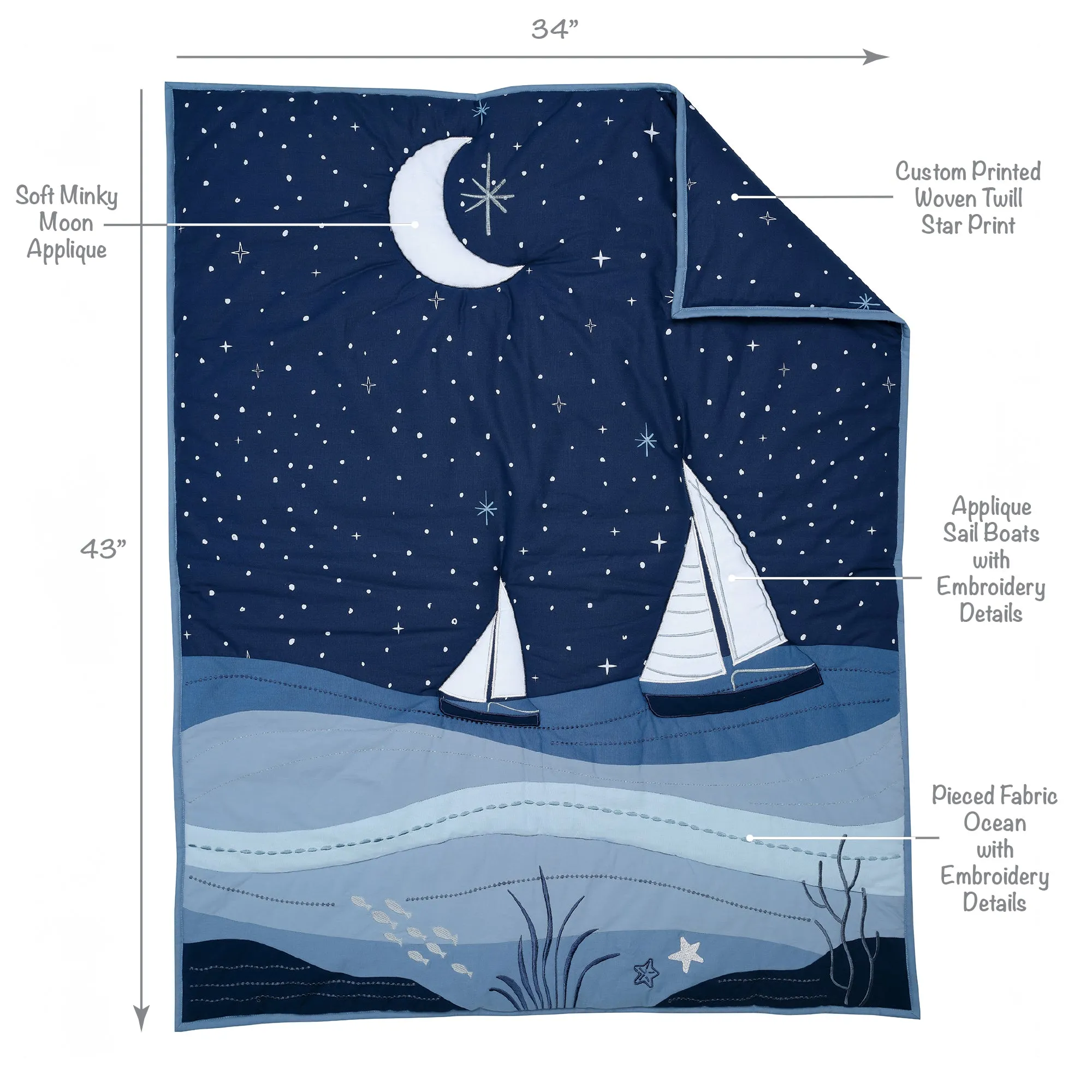 Little Skipper 3-Piece Crib Bedding Set