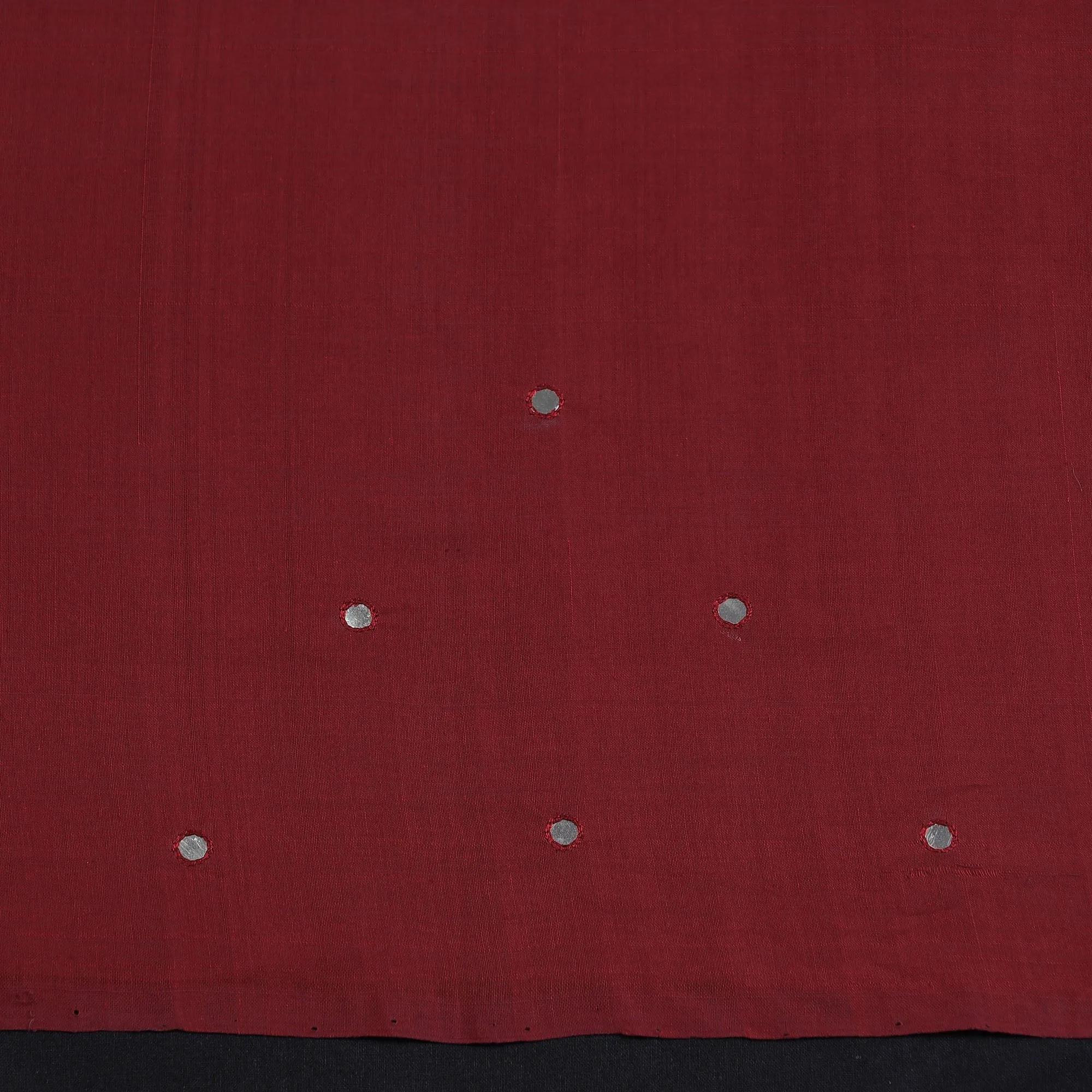 Maroon - Mangalagiri Cotton Sequin Work Kurta Material - 2.5 Meter