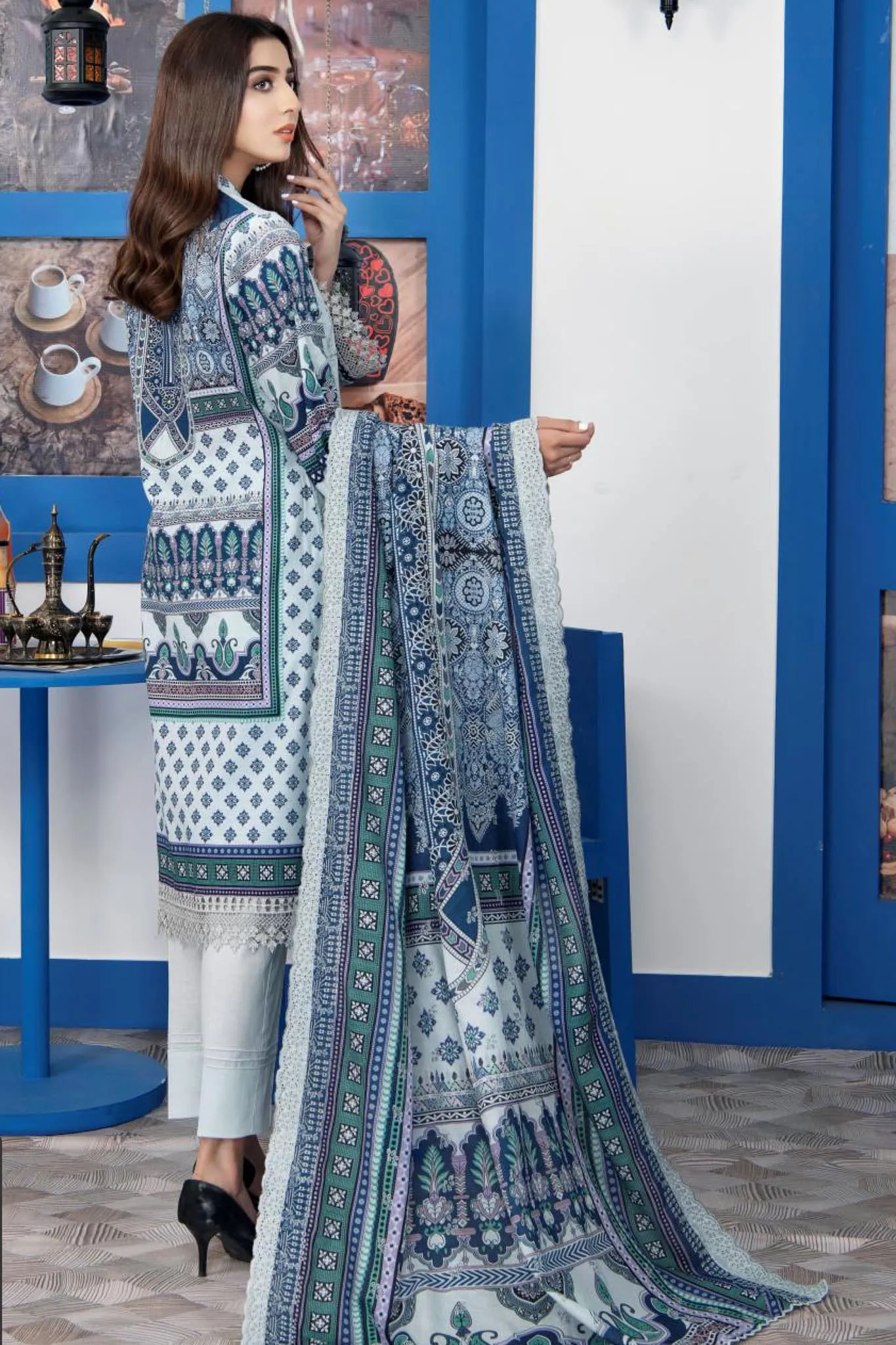Mashaal by Riaz Arts Unstitched 3 Piece Digital Emb Khaddar Collection'2022-MD-04