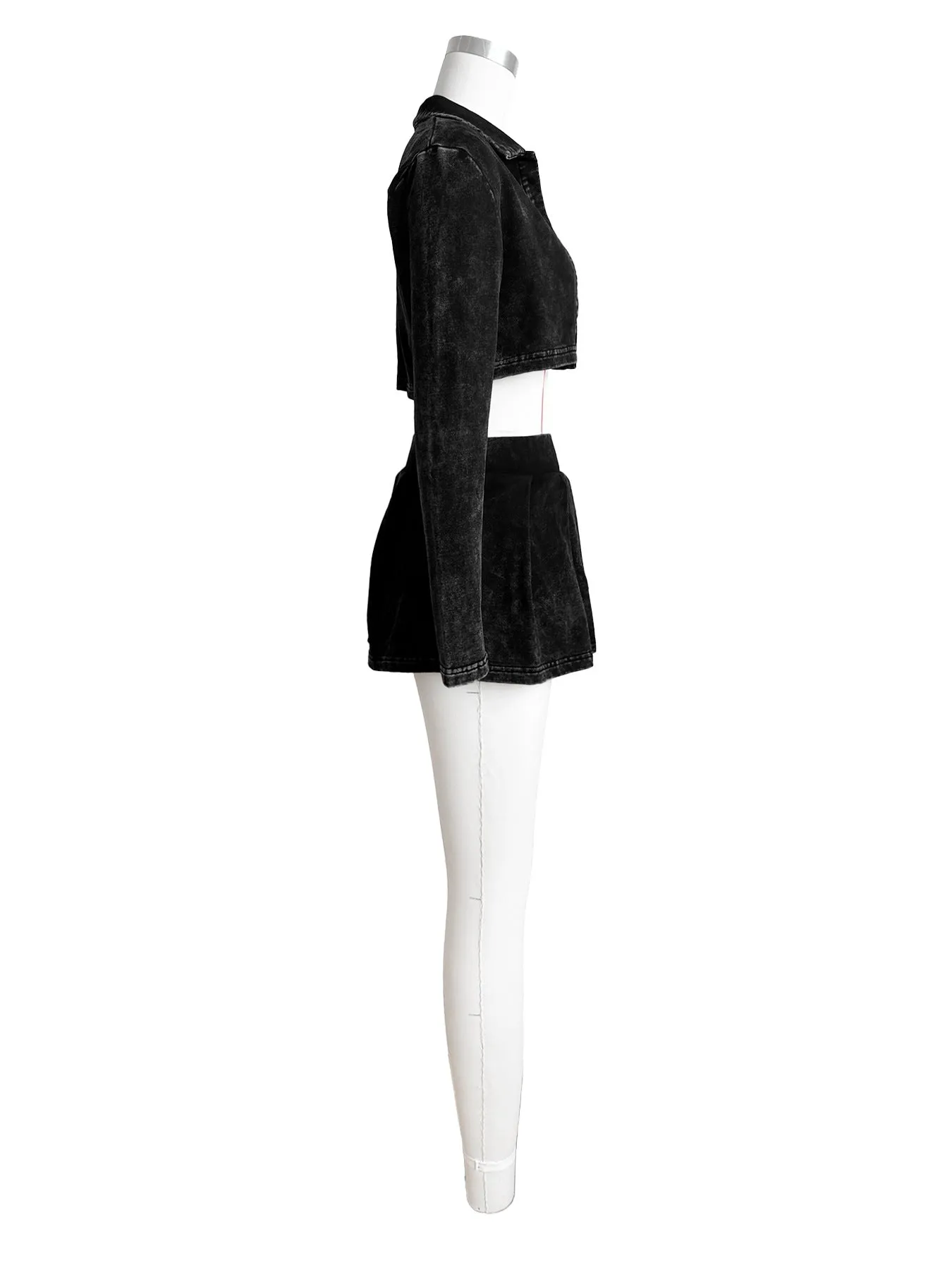 MB FASHION PREMIUM HIGH QUALITY Three-Piece Crop Jacket and Shirt Set 4100LY