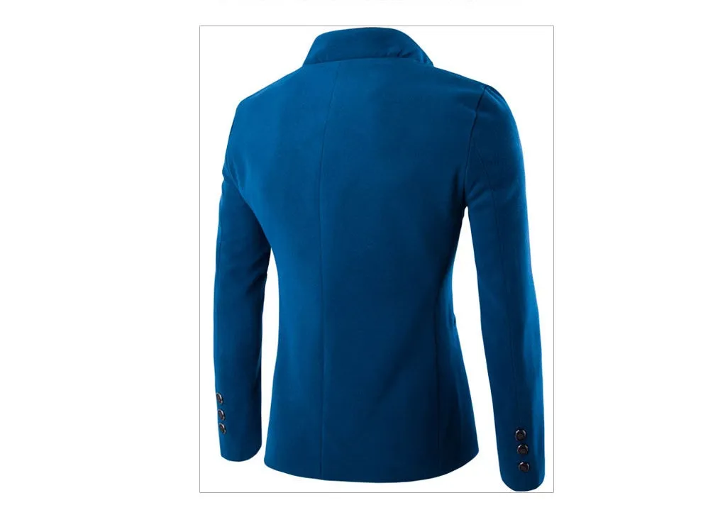 Men Jacket - Wool Single - Breasted Collar