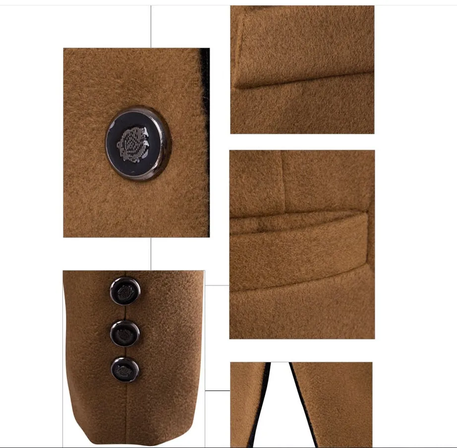 Men Jacket - Wool Single - Breasted Collar