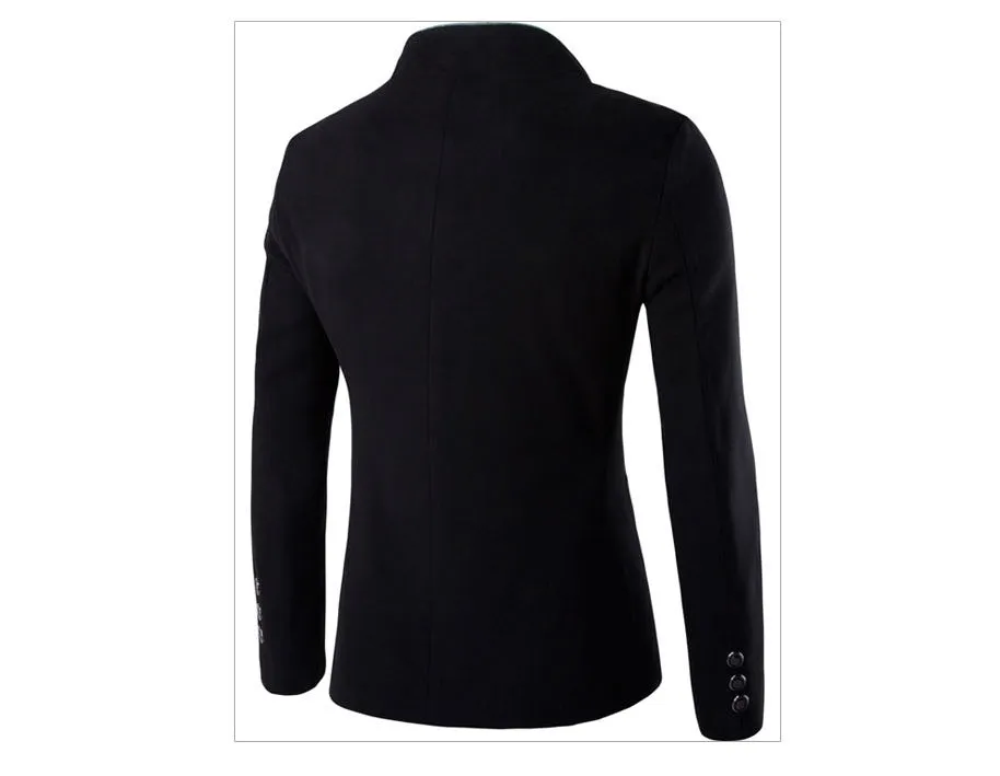 Men Jacket - Wool Single - Breasted Collar