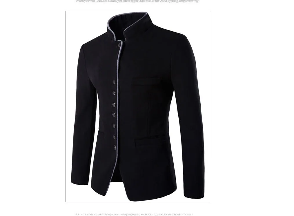 Men Jacket - Wool Single - Breasted Collar