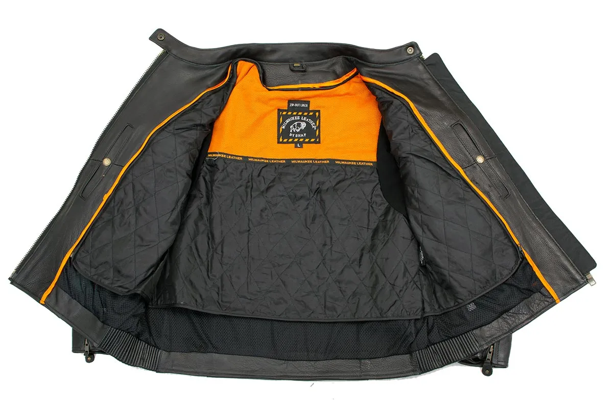 Milwaukee Leather XS7083 Women's Black ‘Euro Racing’ Vented Leather Jacket with Side Stretch