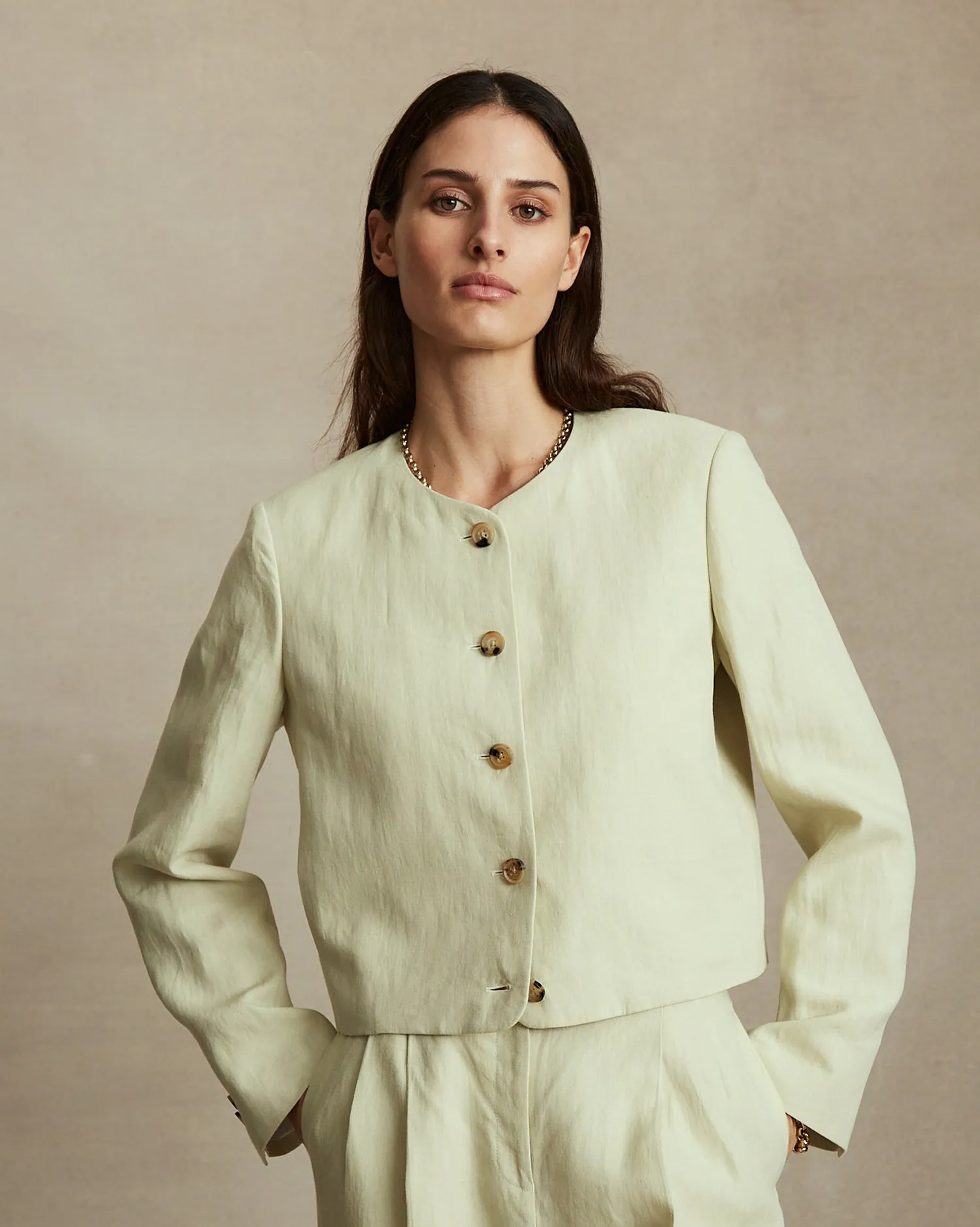New Corta Jacket - Beige Linen