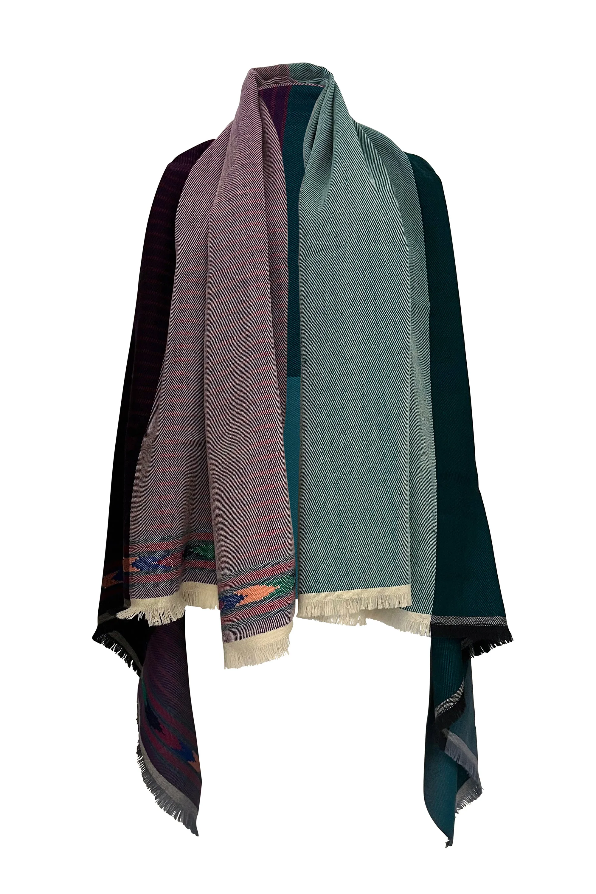 NEW! Light Wool Cape Fusion Teal Purple