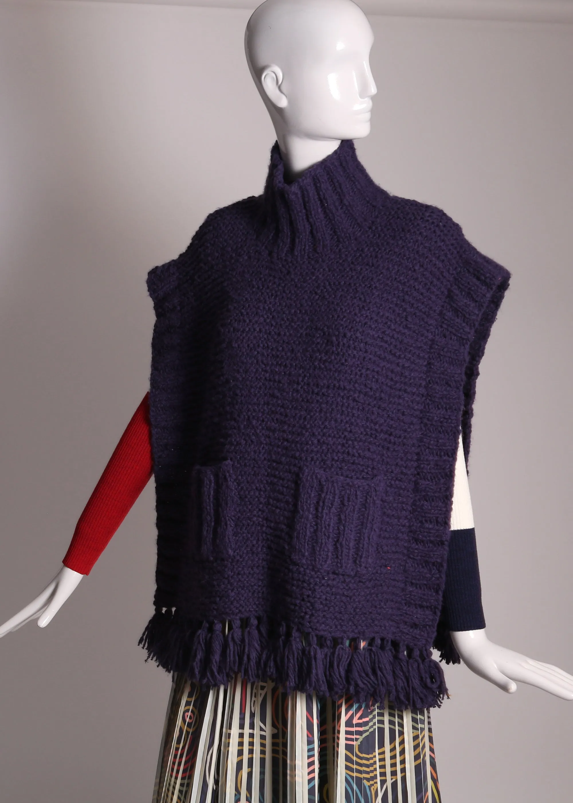 ONTARIO HAND KNIT TASSEL PONCHO