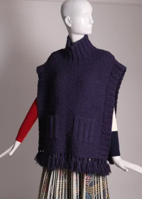 ONTARIO HAND KNIT TASSEL PONCHO