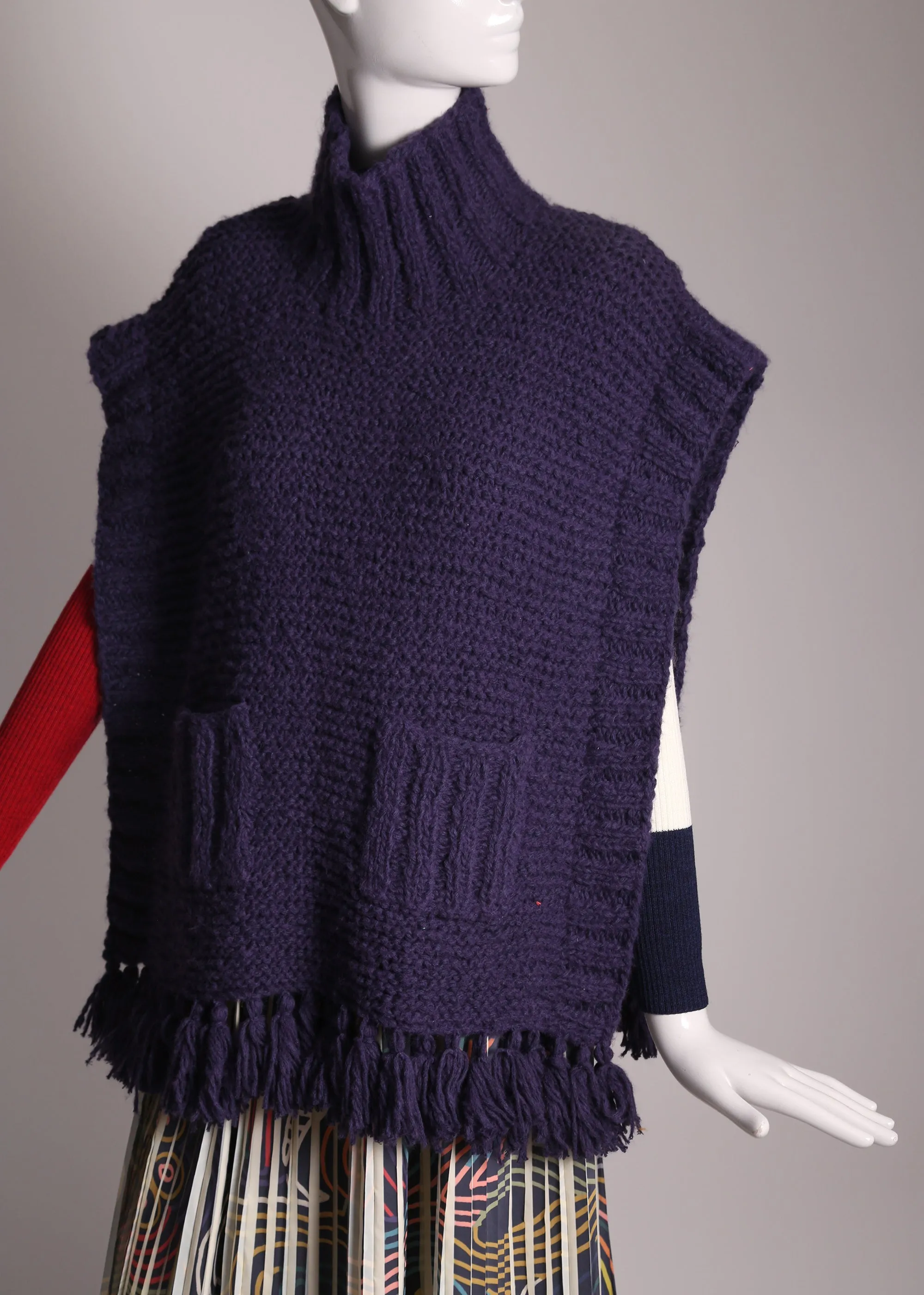 ONTARIO HAND KNIT TASSEL PONCHO